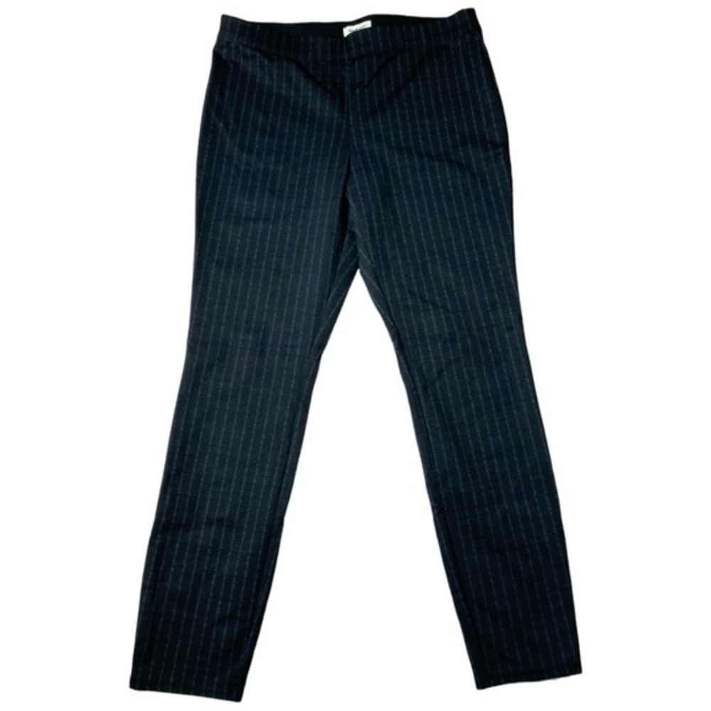 Max Studio Pants Dark Charcoal‎ Gray Pinstripe Striped Stretch Trousers Size L
